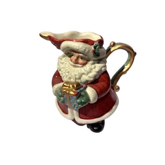 Vintage Fitz and Floyd Santa Creamer Pitcher Candy Cane Lane Holiday Decor - Picture 3 of 10